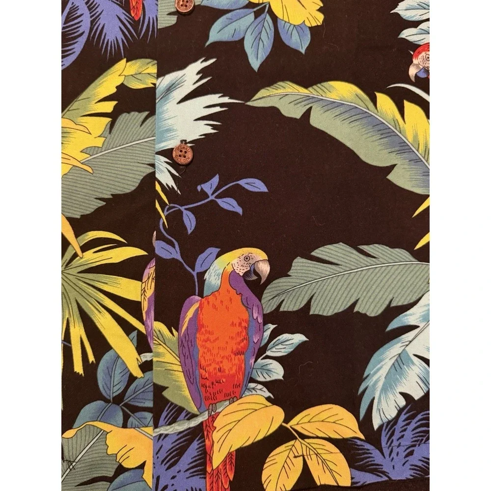 RJC Brand Jungle Parrots Cotton Hawaiian Shirt Mens‎ Size XXL